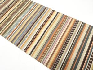 綴れ　横段模様織り出し　名古屋帯